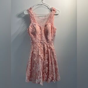 City Studio Blush Lace Mini Dress